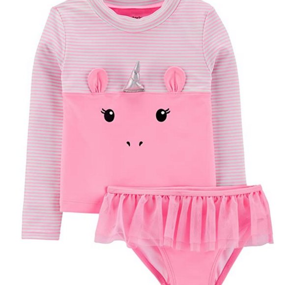 NWT 12m carters unicorn rashguard swimsuit tutu